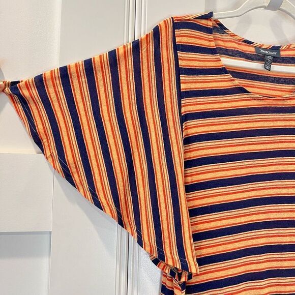 ModCloth Women’s 1X Plus Gotta Get Going TShirt Dress Orange Stripe NWT - Picture 5 of 13